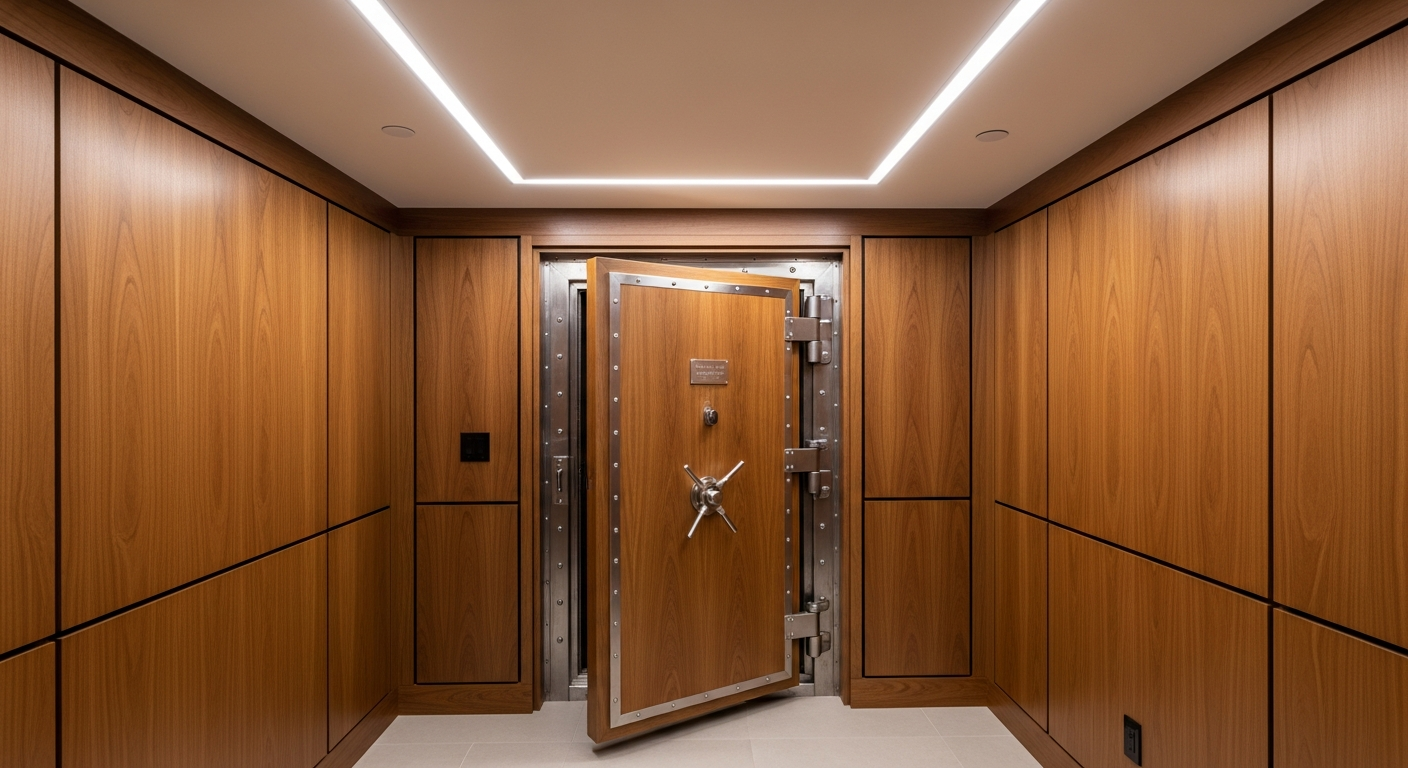 FEMA-compliant safe room construction with reinforced walls and steel door